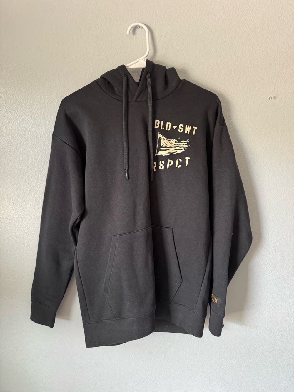 Under Armour Project Rock BLD SWT RSPCT Hoodie Black American Flag Men’s Small